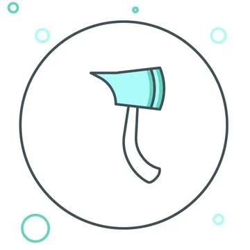 Line Firefighter axe icon isolated on white background. Fire axe. Colorful .. Stock Illustration