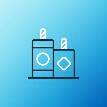 Line Firework icon isolated on blue background. Concept of fun party. Explosive Stock Illustration