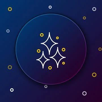 Line Firework icon isolated on blue background. Concept of fun party. Explosive Stock Illustration