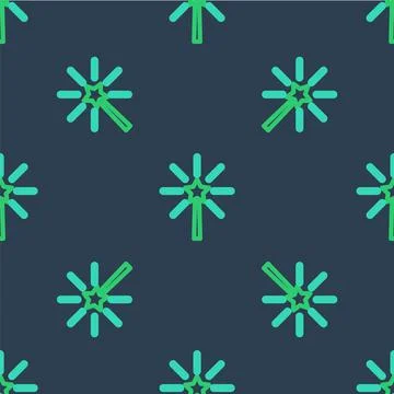 Line Firework icon isolated seamless pattern on blue background. Concept of fun Illustrazione stock