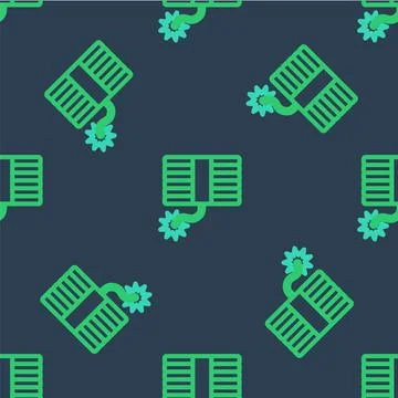 Line Firework icon isolated seamless pattern on blue background. Concept of fun Illustrazione stock