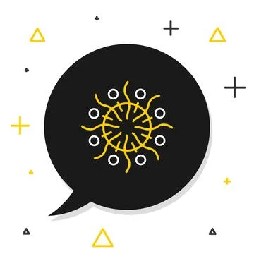 Line Firework icon isolated on white background. Concept of fun party. Expl.. Stock Illustration