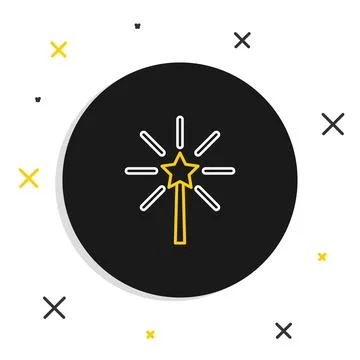 Line Firework icon isolated on white background. Concept of fun party. Expl.. Stock Illustration