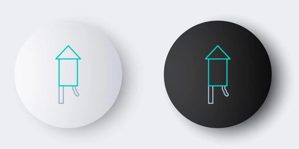 Line Firework rocket icon isolated on grey background. Concept of fun party Stock Illustration