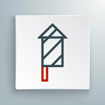 Line Firework rocket icon isolated on white background. Concept of fun party Stock Illustration