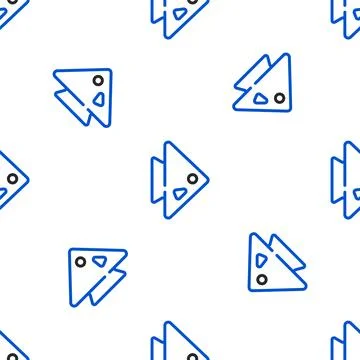Line Fish icon isolated seamless pattern on white background. Colorful outlin Stock Illustration