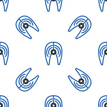 Line Fish steak icon isolated seamless pattern on white background. Colorful  스톡 일러스트