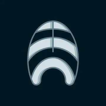 Line Fish steak icon isolated on black background. Flat filled outline styl.. Stock Illustration