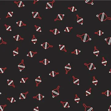 Line Fishing float icon isolated seamless pattern on black background. Fishing Stockillustratie