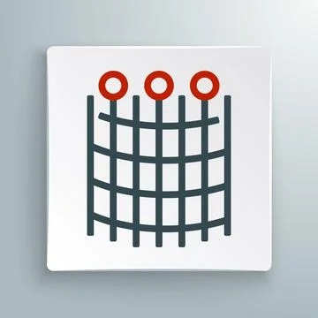 Line Fishing net pattern icon isolated on white background. Fishing tackle Stock Illustration