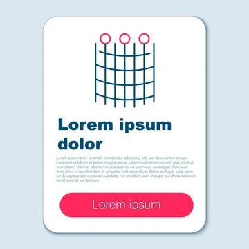 Line Fishing net pattern icon isolated on grey background. Fishing tackle Stock Illustration