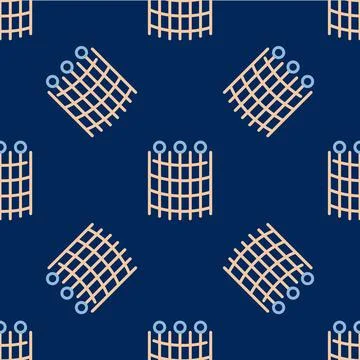 Line Fishing net pattern icon isolated seamless pattern on blue background Stock Illustration