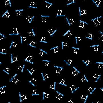 Line Flag icon isolated seamless pattern on black background. Victory, winnin Illustrazione stock