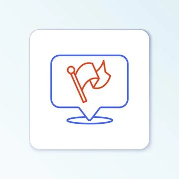 Line Flag icon isolated on white background. Victory, winning and conquer Stock Illustration