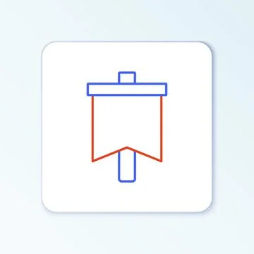 Line Flag icon isolated on white background. Victory, winning and conquer Stock Illustration