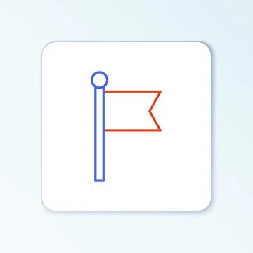 Line Flag icon isolated on white background. Victory, winning and conquer Stock Illustration