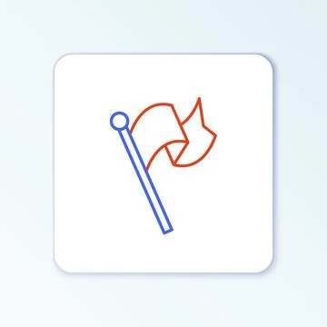 Line Flag icon isolated on white background. Victory, winning and conquer Stock Illustration