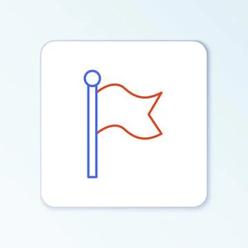 Line Flag icon isolated on white background. Victory, winning and conquer Stock Illustration