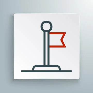 Line Flag icon isolated on white background. Victory, winning and conquer Stock Illustration