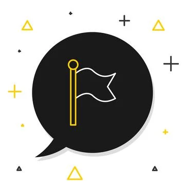 Line Flag icon isolated on white background. Victory, winning and conquer a.. Stock Illustration