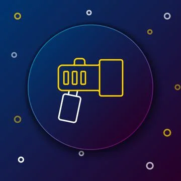 Line Flashlight for diver icon isolated on blue background. Diving underwater イラスト素材