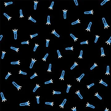 Line Flashlight icon isolated seamless pattern on black background. Vector 스톡 일러스트