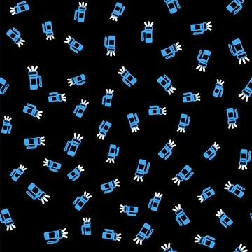 Line Flashlight icon isolated seamless pattern on black background. Tourist 스톡 일러스트