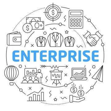 Line Flat Circle illustration enterprise Stock Illustration