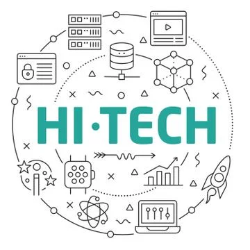 Line Flat Circle illustration hitech Stock Illustration