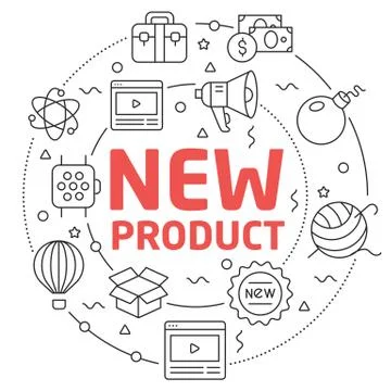 Line Flat Circle illustration new product Stock Illustration