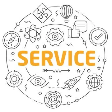 Line Flat Circle illustration service Stock Illustration