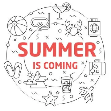 Line Flat Circle illustration summer Stock Illustration