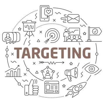Line Flat Circle illustration targeting Stock Illustration