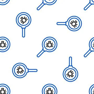 Line Flea search icon isolated seamless pattern on white background. Colorful 스톡 일러스트