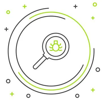Line Flea search icon isolated on white background. Colorful outline concept 스톡 일러스트