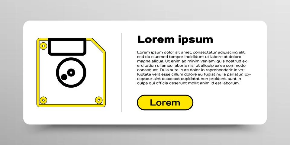 Line Floppy disk for computer data storage icon isolated on white background Illustrazione stock