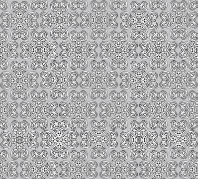 Line floral pattern. Abstract ornament. Brocade seamless background Stock Illustration