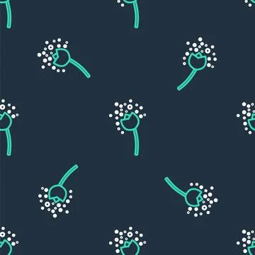 Line Flower producing pollen in atmosphere icon isolated seamless pattern on Stock Illustration