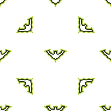 Line Flying bat icon isolated seamless pattern on white background. Vector Stock Illustration