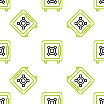 Line Folded map with location marker icon isolated seamless pattern on white Illustrazione stock