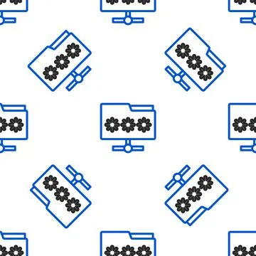 Line Folder with password notification icon isolated seamless pattern on white Stock Illustration