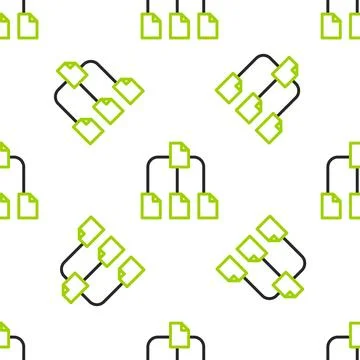 Line Folder tree icon isolated seamless pattern on white background. Computer Illustrazione stock