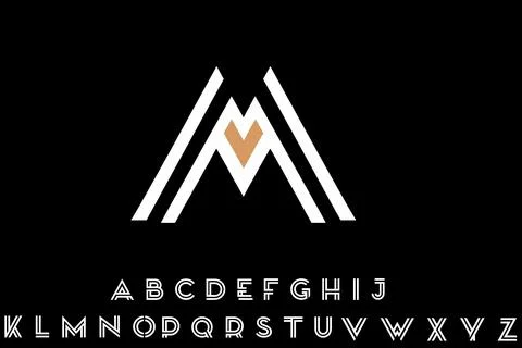 Line font logo creation Stock Illustration