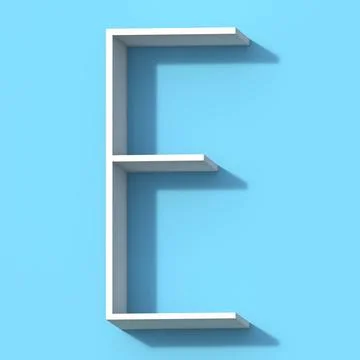 Line font with shadow Letter E 3D Line font with shadow Letter E 3D render... Stock Photos
