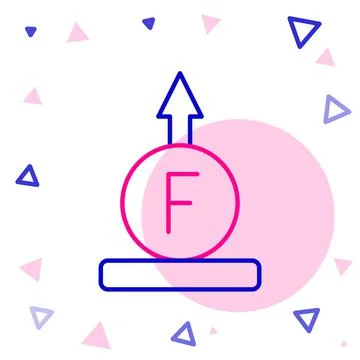 Line Force of physic formula calculation icon isolated on white background. C Stock Illustration