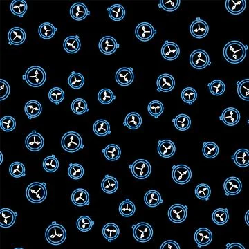 Line Fork in the road icon isolated seamless pattern on black background. Vector Stock Illustration