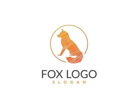 Line Fox Logo for Company vector and editable	 Stock Illustration