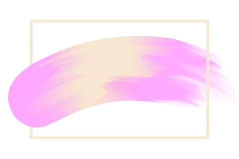 Line frame and brush painted purple and yellow watercolor background pastel s Illustrazione stock