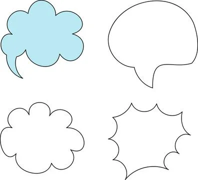 Line frame text speech bubble set. Line balloon design talk speech bubble frame. Stock Illustration