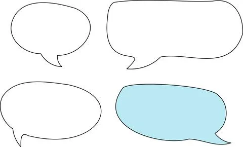 Line frame text speech bubble set. Line balloon design talk speech bubble frame. Illustration